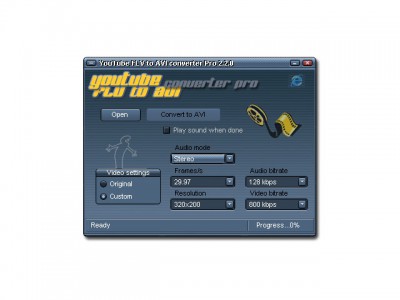 YouTube FLV to AVI Converter PRO 2.0.6 screenshot YouTube FLV to AVI Converter PRO 2.0.6 screenshot