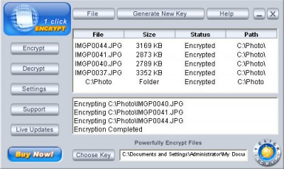1 Click Encrypt File Folder Encryption 1.4.1 screenshot