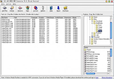101 AVI MPEG WMV Converter 2.9.7 screenshot