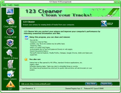 123 cleaner 6.50 screenshot