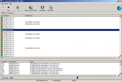 1st Email Address Verifier 2006 4.86 screenshot