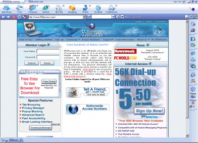 550 Access Browser 3.0.18 screenshot