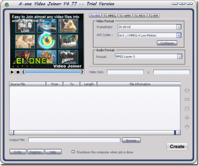 A-one Video Joiner 7.6.3 screenshot