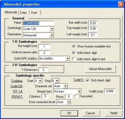 ABarCode ActiveX 1.2.1 screenshot