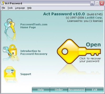Act! Password 10.1.6805 screenshot