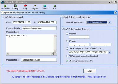 AD Sender 4.0 screenshot