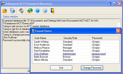 Advanced ACT Password Recovery 2.60.1101 screenshot