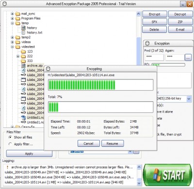 Advanced Encryption Package 2007 Professional 4.6.11 screenshot