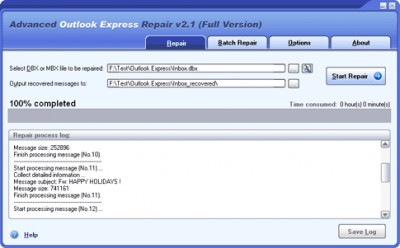 Advanced Outlook Express Repair 2.1 screenshot