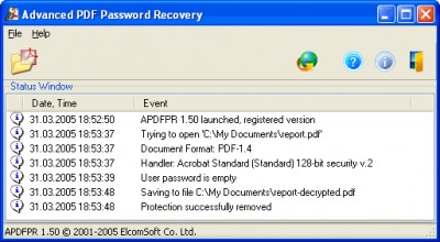 Advanced PDF Password Recovery Std 1.60 screenshot