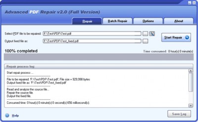 Advanced PDF Repair 2.0 screenshot