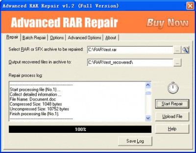 Advanced RAR Repair 1.2 screenshot
