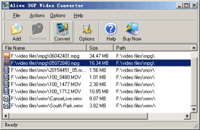 Alive 3GP Video Converter 2.1.2.6 screenshot