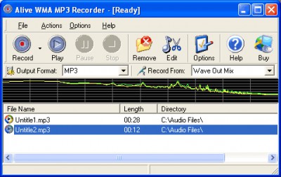 Alive WMA MP3 Recorder 3.3.2.8 screenshot
