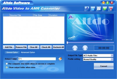 Altdo Video to AMR MP3 AAC Converter 5.0 screenshot