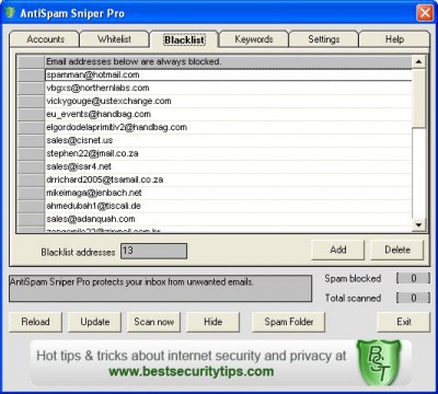 AntiSpam Sniper Pro 4.0.4 screenshot