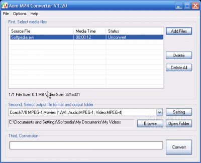 Aom MP4 Converter 1.5 screenshot