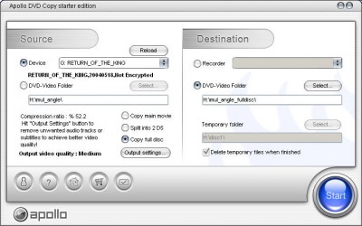 Apollo DVD Copy 4.8.47 screenshot