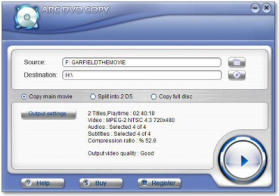 Arc DVD Copy 1.5.47 screenshot