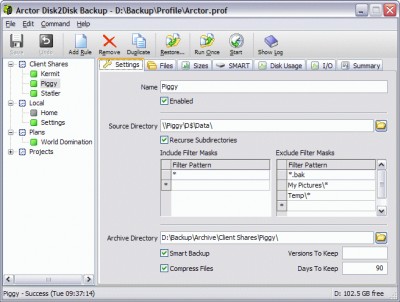 Arctor Disk-To-Disk Backup 2.1.1.5 screenshot