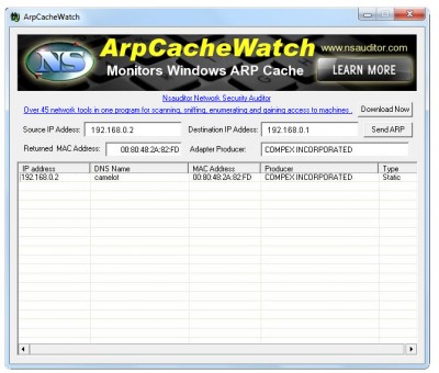 ArpCacheWatch 1.6.6 screenshot