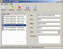 Ashkon MP3 Tag Editor 1.31 screenshot