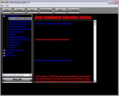 Audio Army Study Guide 2.0 screenshot