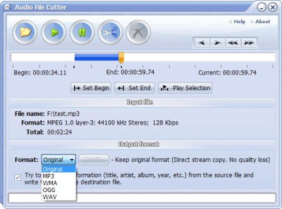 Audio File Cutter 7.0 screenshot