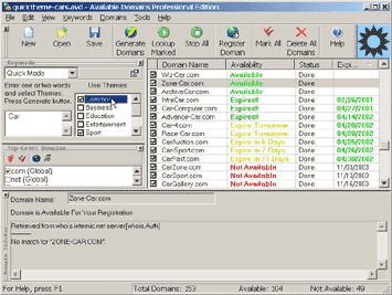 Available Domains Professional 3.717 screenshot