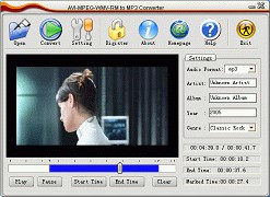 AVI MPEG WMV RM to MP3 Converter 1.8.4 screenshot