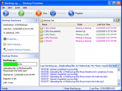 Backup Premium 2.5 screenshot