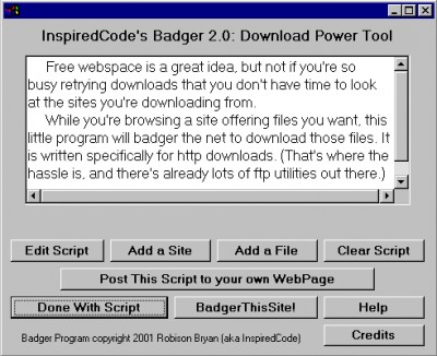 Badger 2.0 screenshot