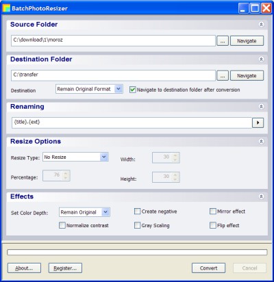 BatchPhotoResizer 3.4 screenshot