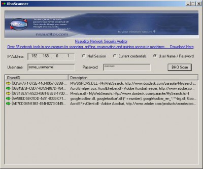 BhoScanner 1.9 screenshot