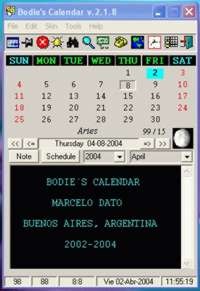 Bodie's Calendar 2.25 screenshot