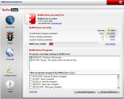 BufferZone Security Pro 2.10-37 screenshot