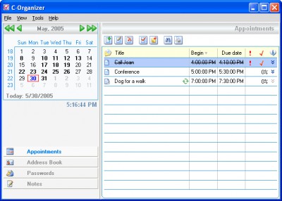 C-Organizer 3.7 screenshot