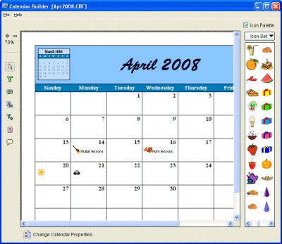 Calendar Builder 3.70 screenshot