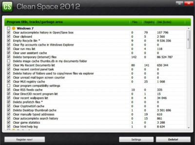 Clean Space 7.40 screenshot