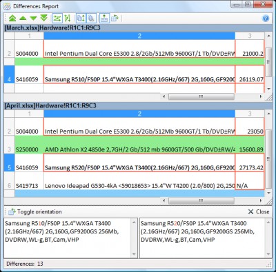 Compare Spreadsheets for Excel 1.1.10 screenshot