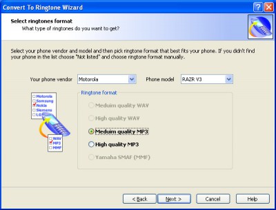 Convert to Ringtone Wizard 1.19 screenshot