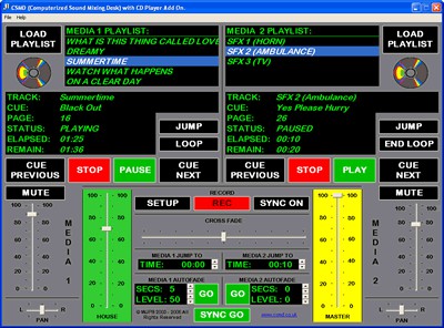 CSMD (Computerised Sound Mixing Desk) 1.52 screenshot