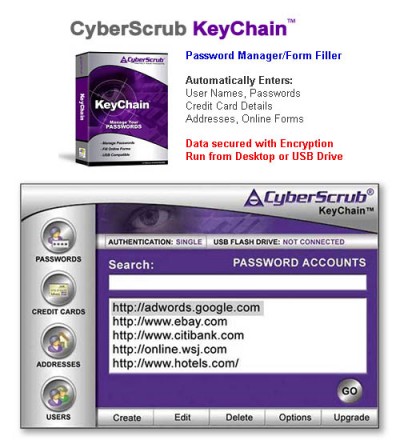 CyberScrub KeyChain 1.31 screenshot