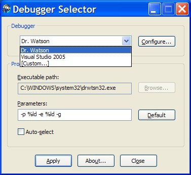 Debugger Selector 1.2 screenshot