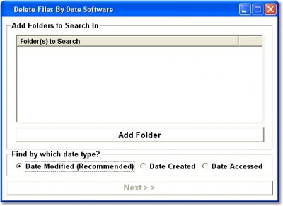 Delete Files By Date Software 7.0 screenshot