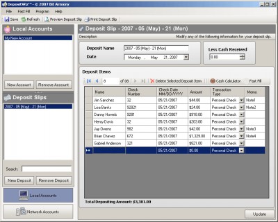 DepositWiz 2.0 screenshot