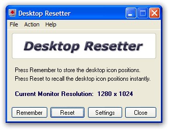 Desktop Resetter 1.7.2 screenshot