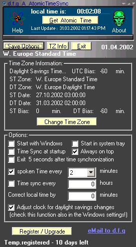 dfg AtomicTimeSync XP 3.10.1 screenshot