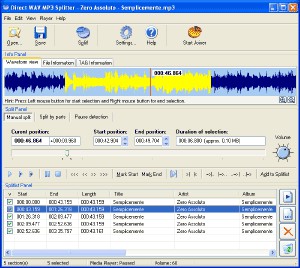 Direct WAV MP3 Splitter 2.7.0.25 screenshot