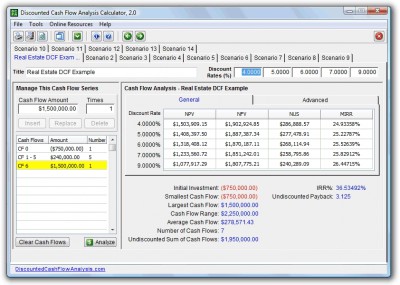 Discounted Cash Flow Analysis Calculator 2.1 screenshot